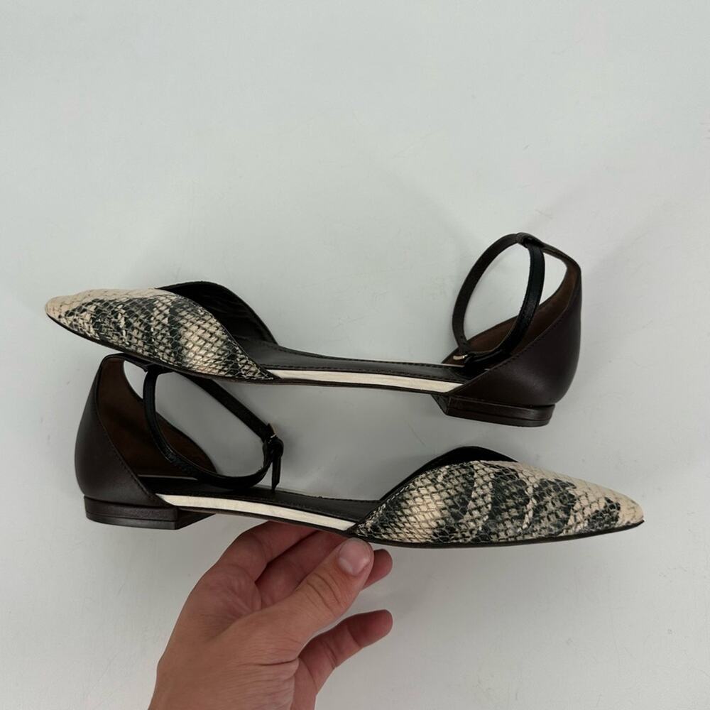 Tory Burch V Cut Ankle Strap Python Pointed Toe F… - image 5